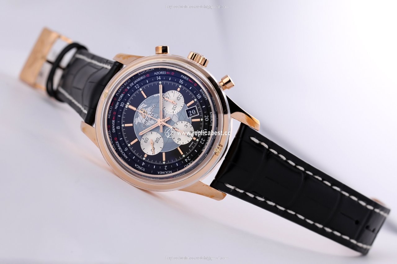 Breitling Transocean Chronograph Unitime Mens watch Unisex Automatic Rose gold RB0510U4 BB63
