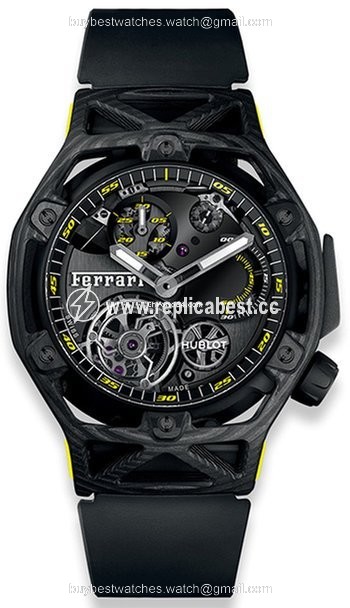 Hublot Techframe Ferrari Tourbillon Chronograph Mens watch Unisex Manual winding Carbon 408.QU.0129.RX