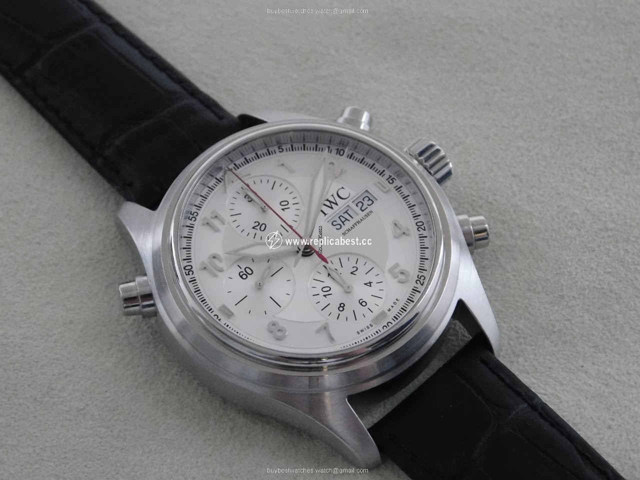 IWC Pilot Double Chronograph Mens watch Unisex Automatic Steel 3713