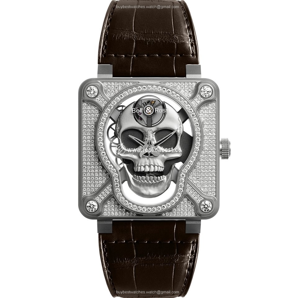 Bell & Ross BR 01 Mens watch Unisex Manual winding Steel BR01SKULLSKFLD