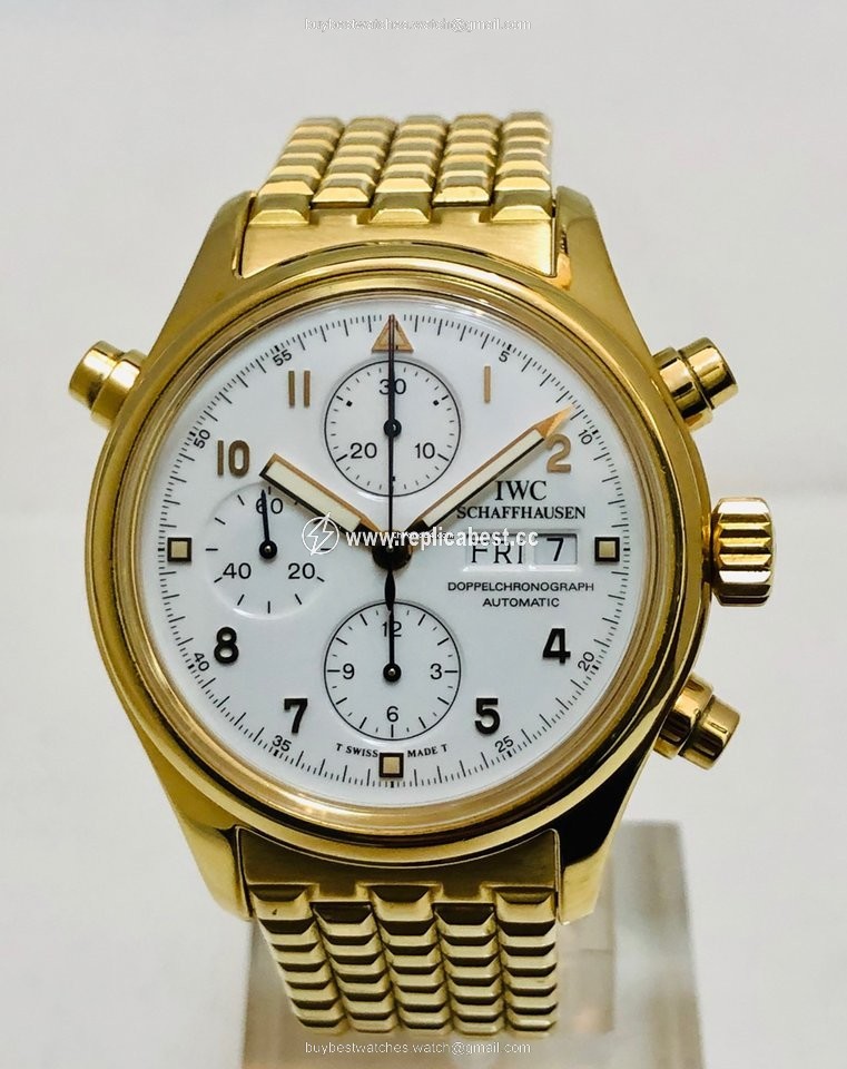 IWC Pilot Double Chronograph Mens watch Unisex Automatic Yellow gold IW3713