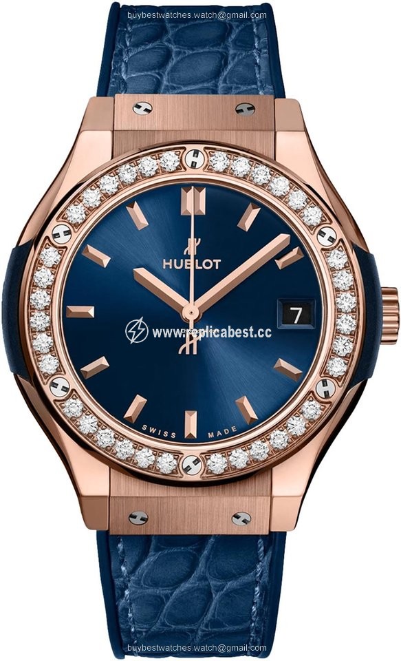 Hublot Classic Fusion Blue Womens watch Quartz Rose gold 581.ox.7180.lr.1104