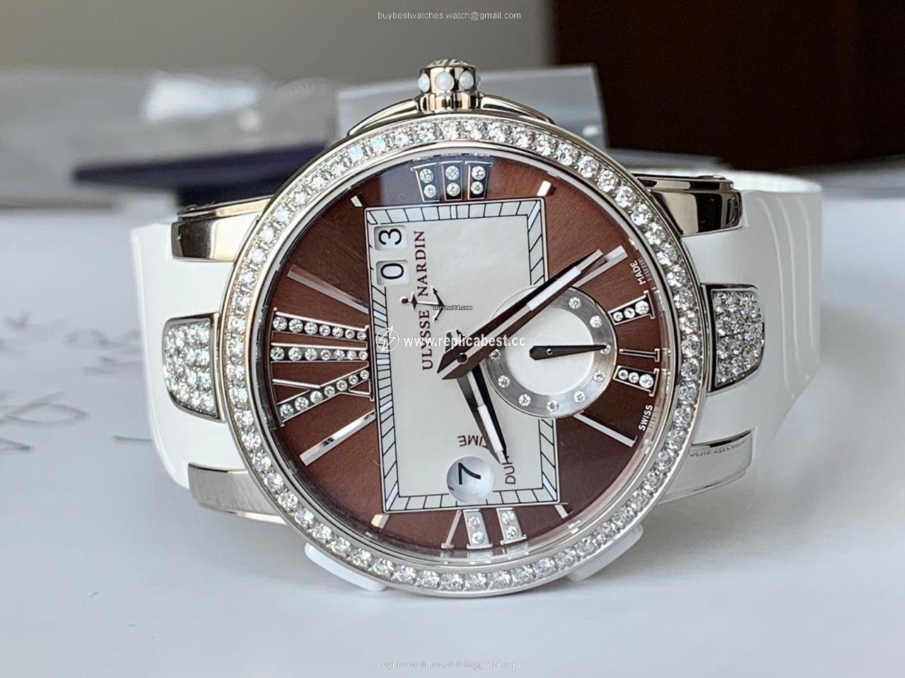 Ulysse Nardin Executive Dual Time Lady Womens watch Automatic Steel 243-10B-7 30-05