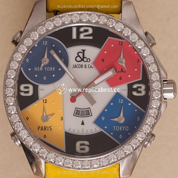 Jacob & Co. Five Time Zone Mens watch Unisex Quartz Steel JC.4