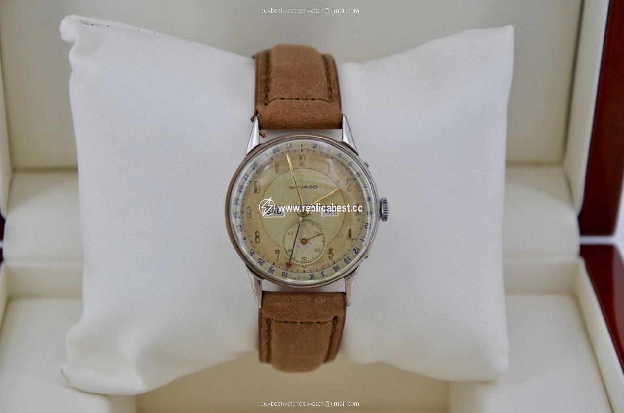 Movado Mens watch Unisex Manual winding Steel Movado triple calendar vintage