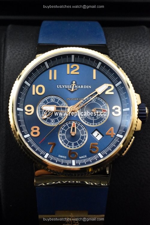 Ulysse Nardin Marine Chronograph Mens watch Unisex Automatic Rose gold 1506-150LE-3 63-VB