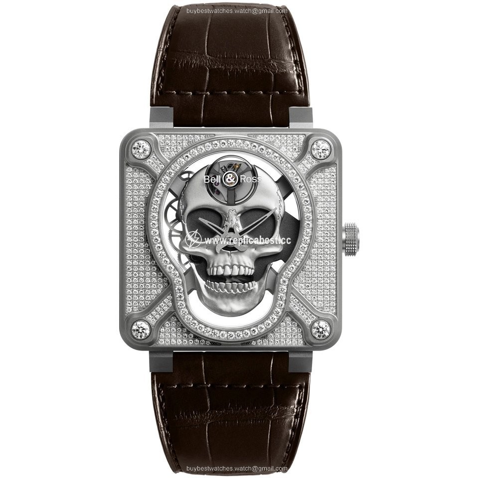 Bell & Ross BR 01 Mens watch Unisex Manual winding Steel BR01-SKULL-SK-FLD