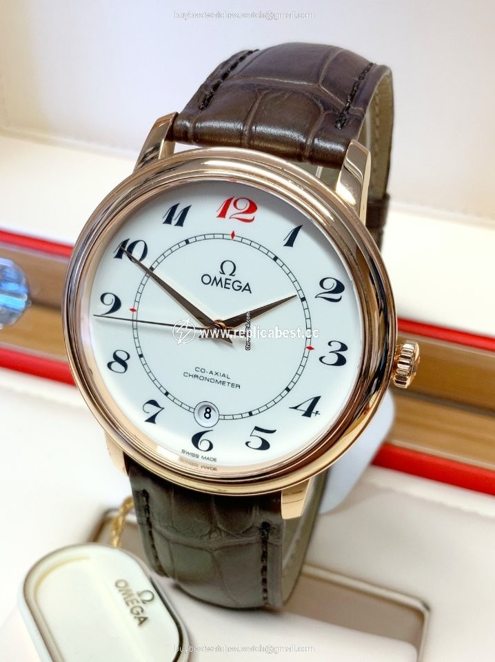 Omega De Ville Prestige Mens watch Unisex Automatic Red gold 424.53.40.20.04.004