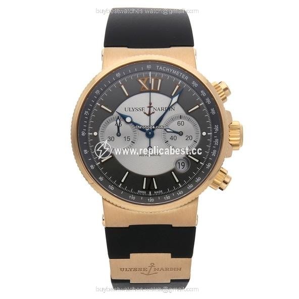 Ulysse Nardin Marine Chronograph Mens watch Unisex Automatic Rose gold 356-66-3 319