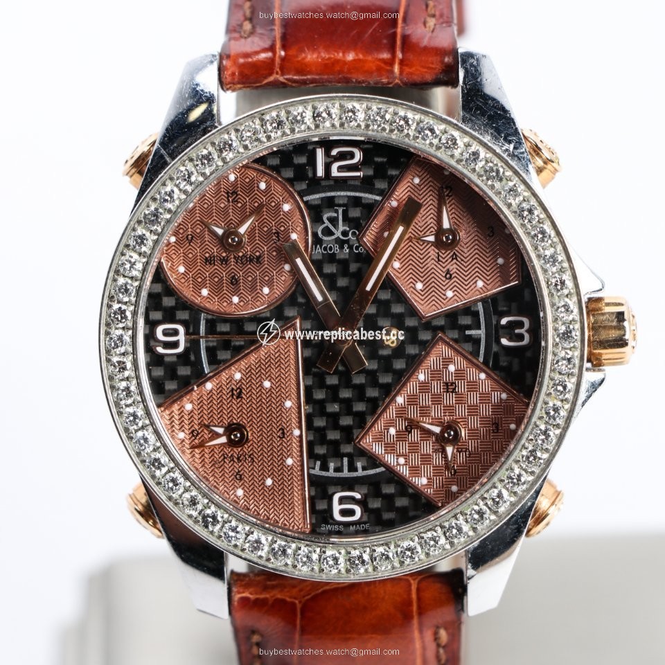 Jacob & Co. Five Time Zone Mens watch Unisex Quartz Steel JCM115DA