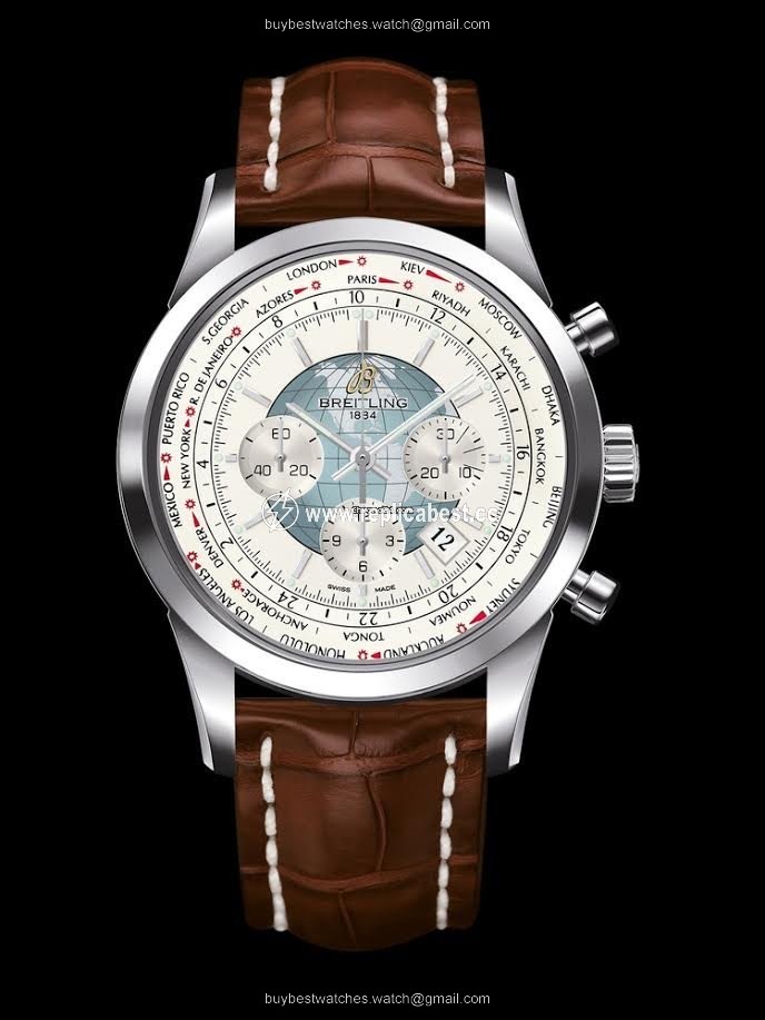 Breitling Transocean Chronograph Unitime Mens watch Unisex Automatic Steel AB0510U0 A732