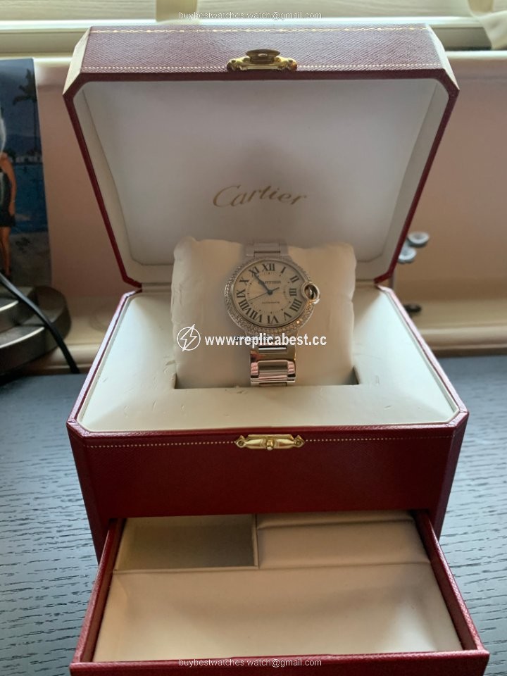 Cartier Ballon Bleu 36mm Womens watch Automatic White gold WJBB0008