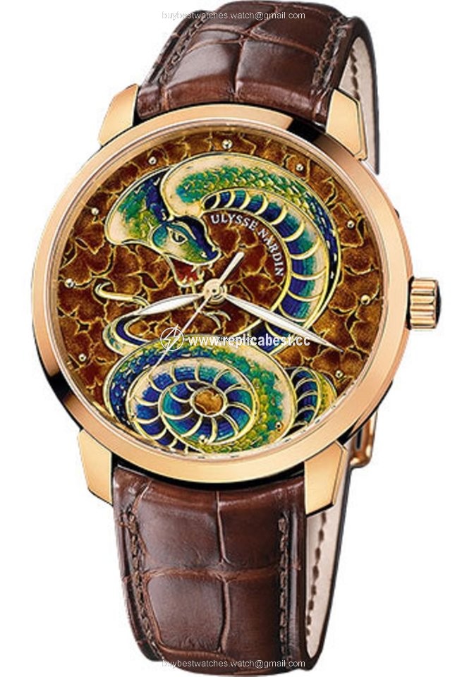 Ulysse Nardin Classico Mens watch Unisex Automatic Rose gold 8156-111-2 SNAKE