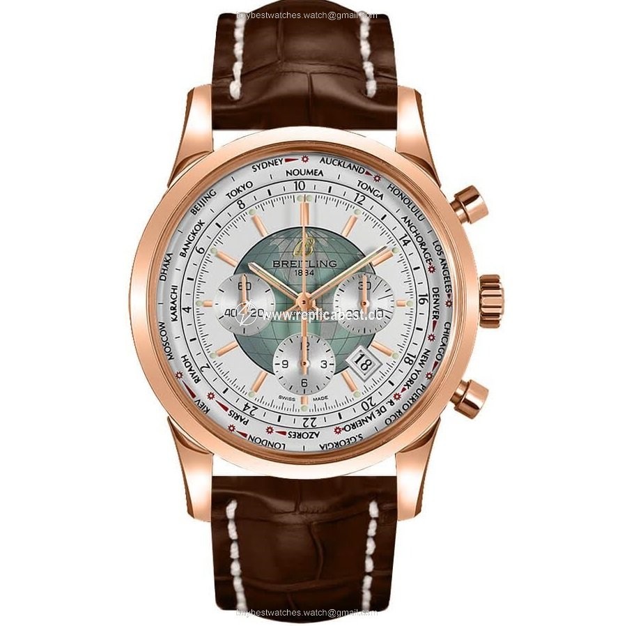 Breitling Transocean Chronograph Unitime Mens watch Unisex Automatic Rose gold RB0510U0.A733