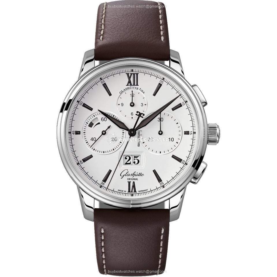 Glashutte Original Senator Chronograph Panorama Date Mens watch Unisex Automatic Steel 1-37-01-05-02-35