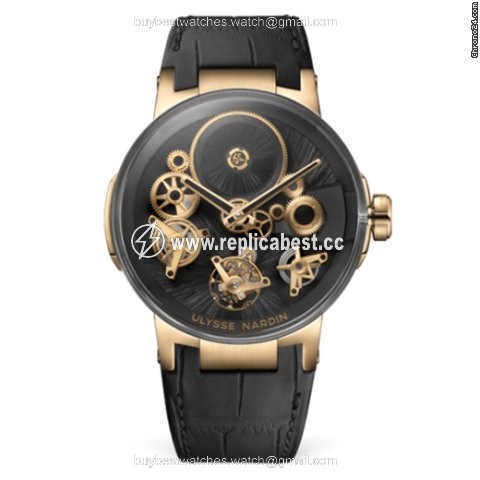 Ulysse Nardin Mens watch Unisex Manual winding Rose gold 1766-176LE STRAW
