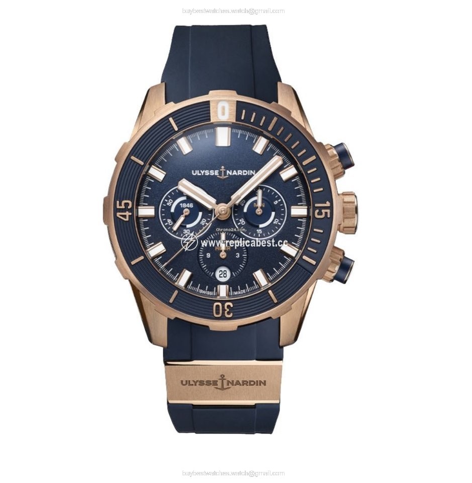 Ulysse Nardin Diver Chronograph Mens watch Unisex Automatic Rose gold 1502-170-3 93