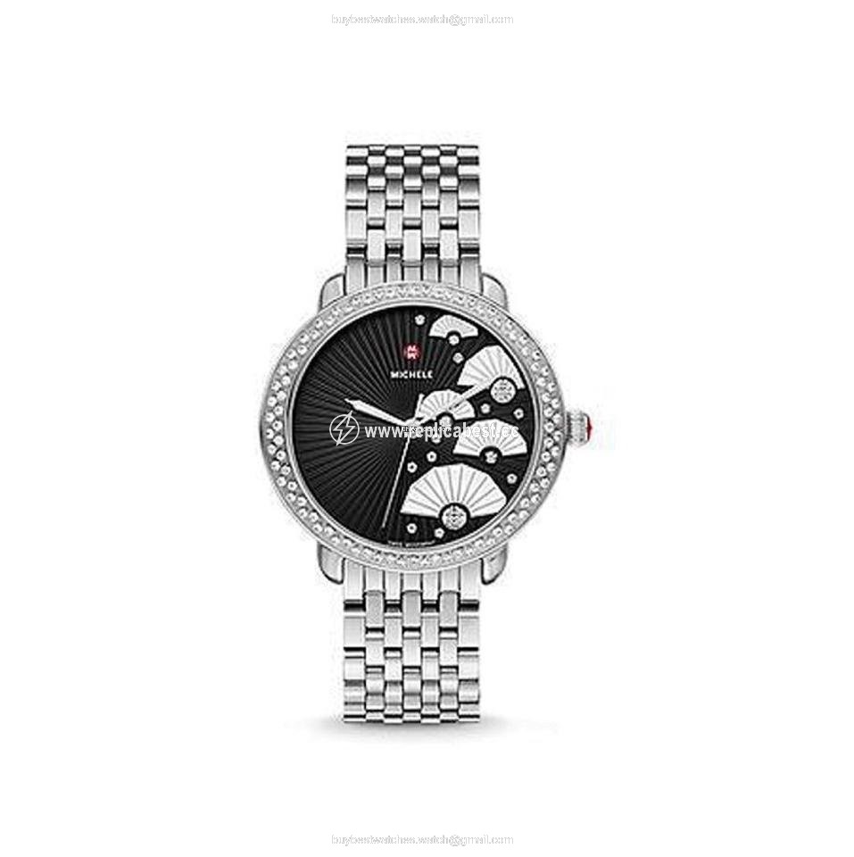 Michele Serein Womens watch Quartz Steel Michele Serein Mid Fan Black diamond MWW21B000109