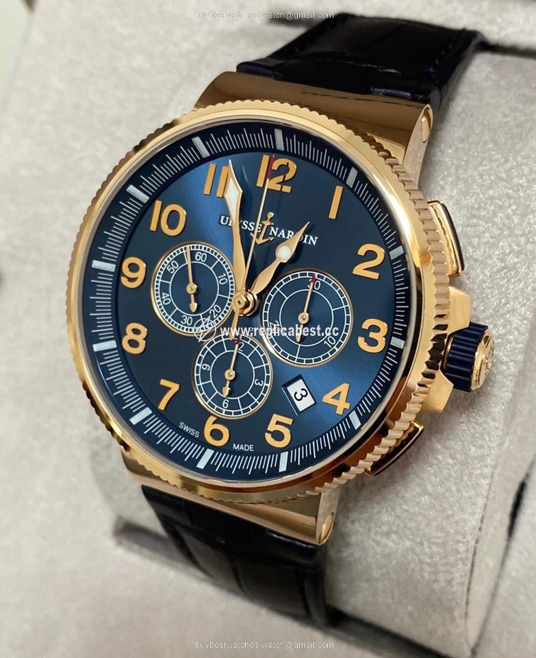 Ulysse Nardin Marine Chronograph Mens watch Unisex Automatic Rose gold 1506-150 63
