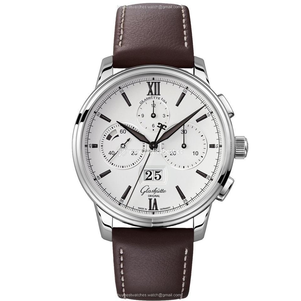 Glashutte Original Senator Chronograph Panorama Date Mens watch Unisex Automatic Steel 1-37-01-05-02-07