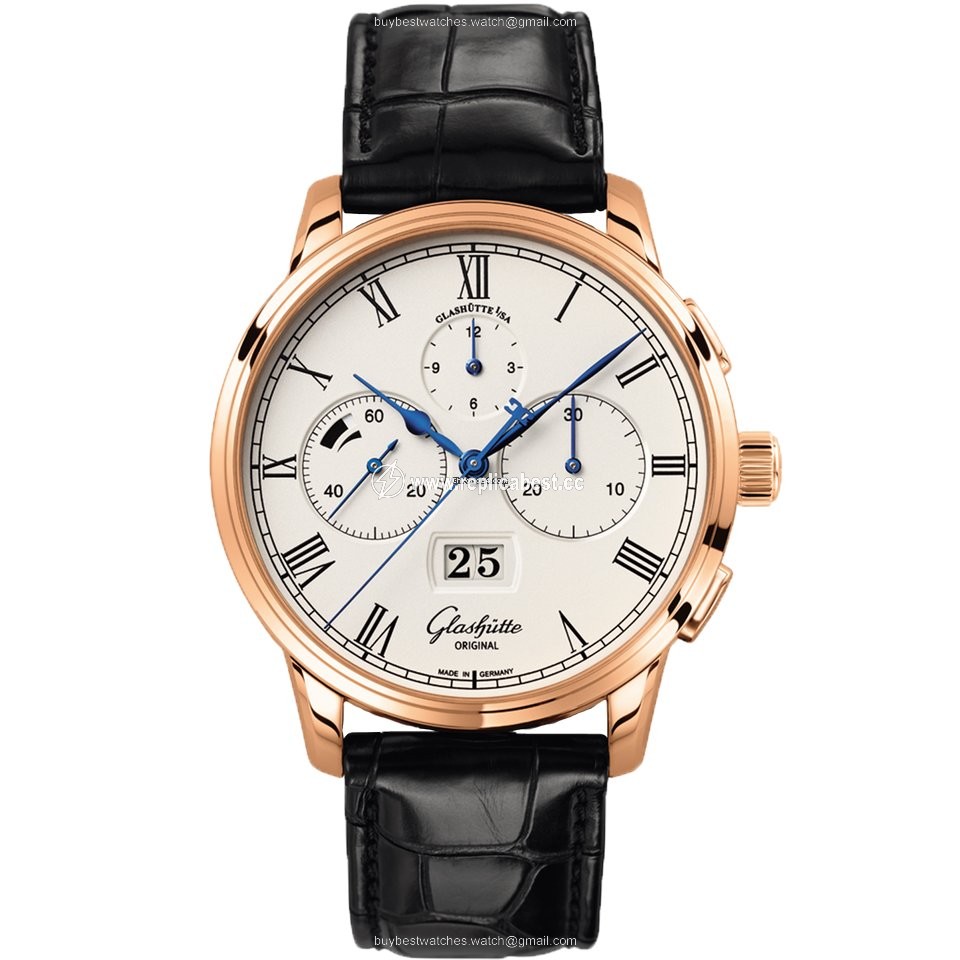 Glashutte Original Senator Chronograph Panorama Date Mens watch Unisex Automatic Red gold 1-37-01-01-05-30