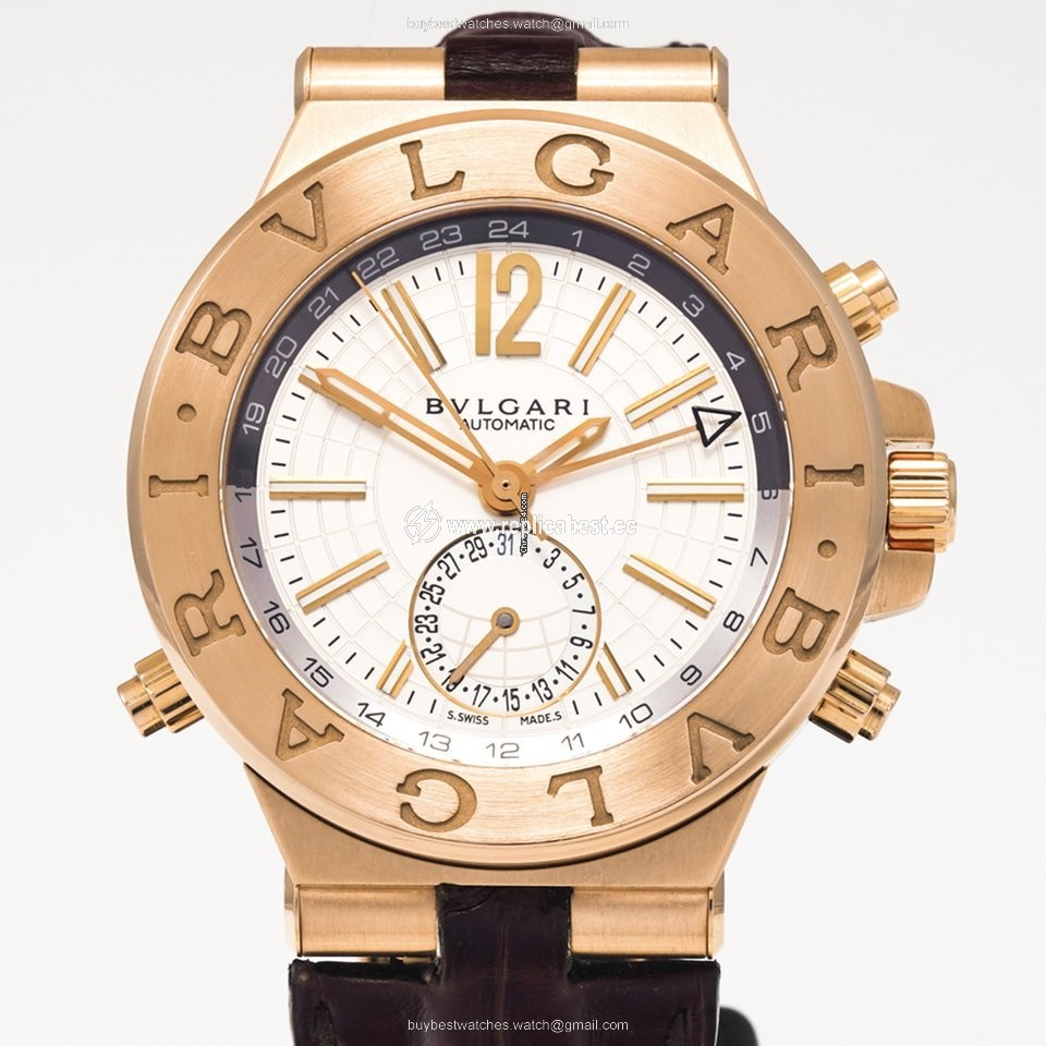 Bulgari Diagono Mens watch Unisex Automatic Rose gold DGP 40 G GMT