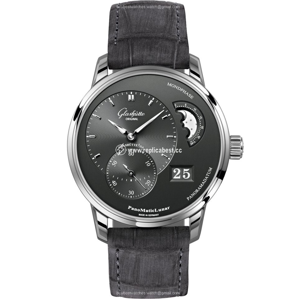 Glashutte Original PanoMaticLunar Mens watch Unisex Automatic Steel 1-90-02-43-32-02