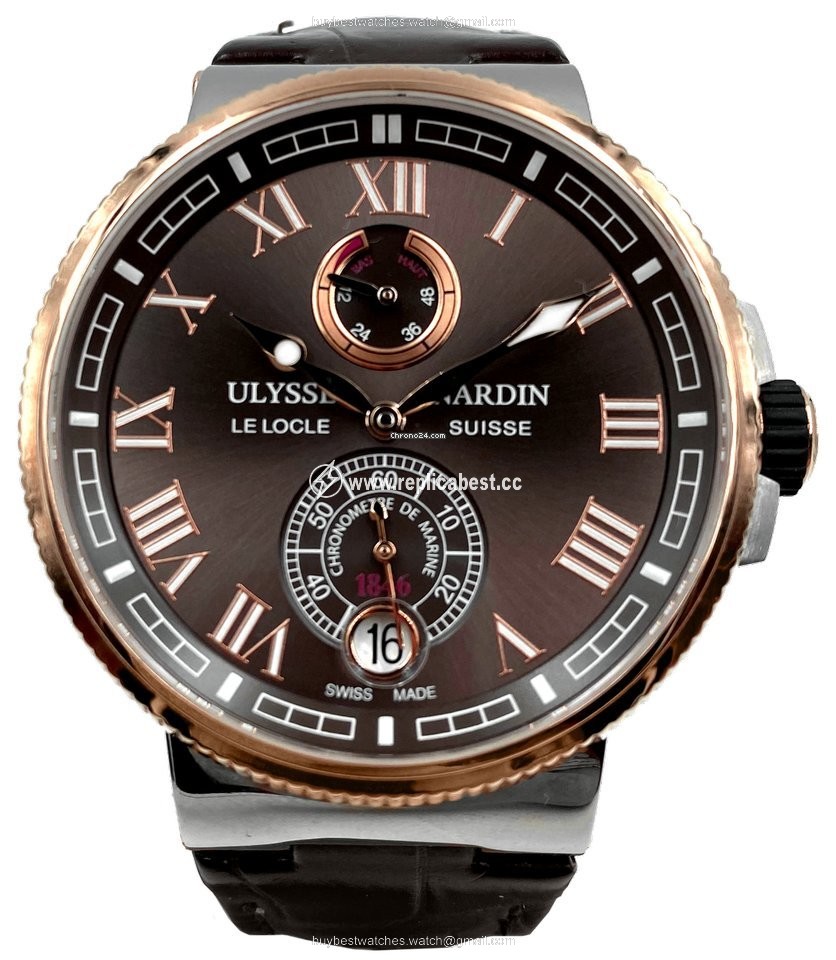 Ulysse Nardin Marine Chronometer Manufacture Mens watch Unisex Automatic Gold Steel 1185-126-3T 45