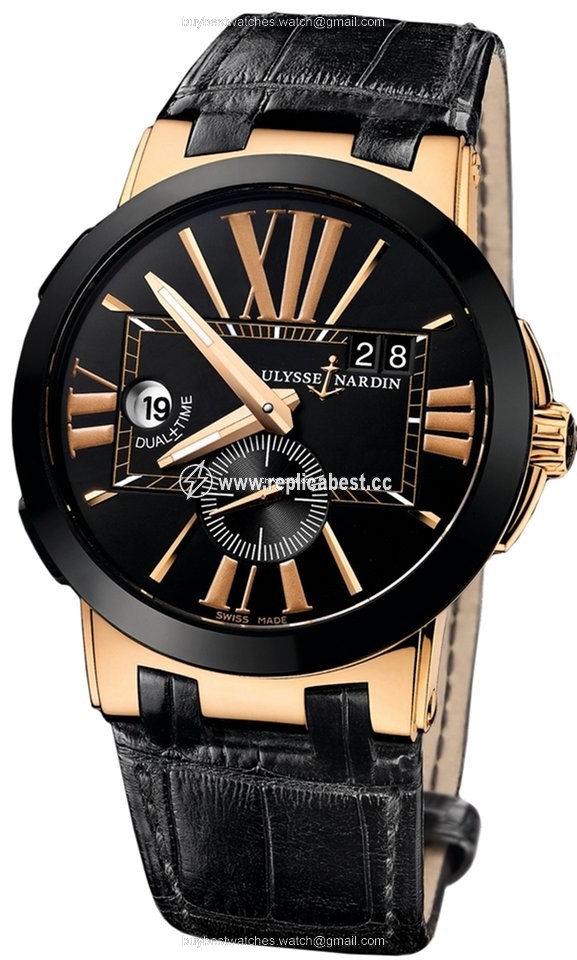 Ulysse Nardin Executive Dual Time Mens watch Unisex Automatic Rose gold 246-00 42
