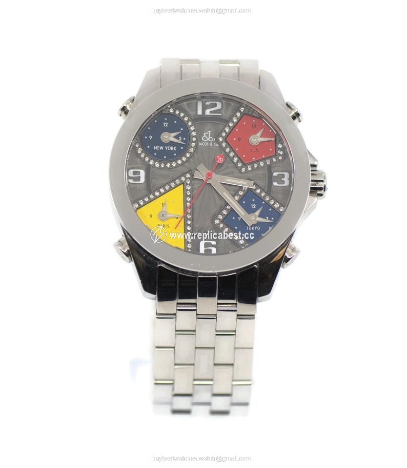 Jacob & Co. Five Time Zone Mens watch Unisex Quartz Steel JCM-58DA