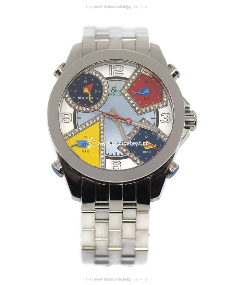 Jacob & Co. Five Time Zone Mens watch Unisex Quartz Steel JCM-7DA