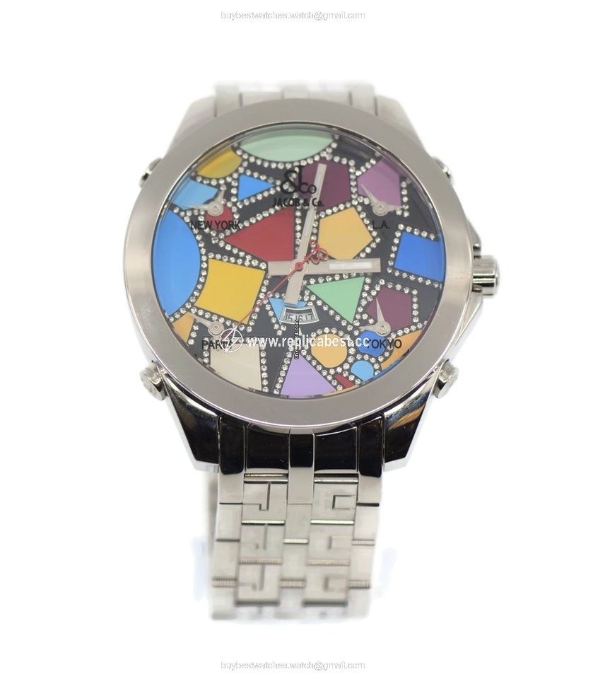 Jacob & Co. Five Time Zone Mens watch Unisex Quartz Steel JC-113DA