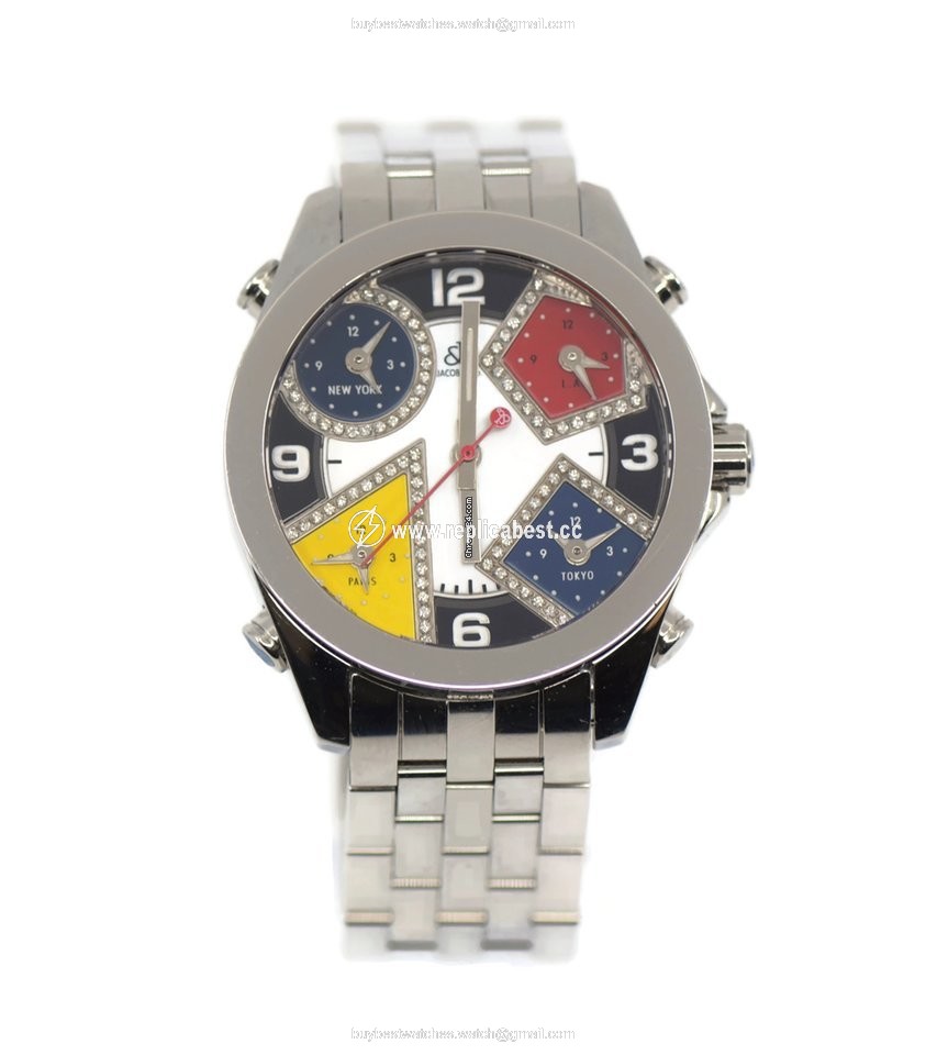 Jacob & Co. Five Time Zone Mens watch Unisex Quartz Steel JCM-4DA