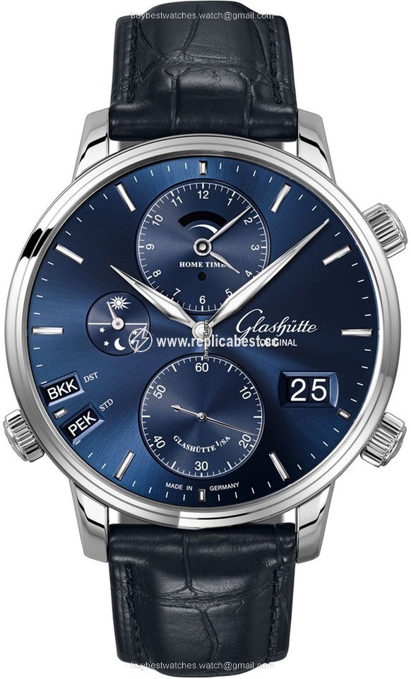 Glashutte Original Senator Cosmopolite Mens watch Unisex Manual winding Steel 1-89-02-05-02-30
