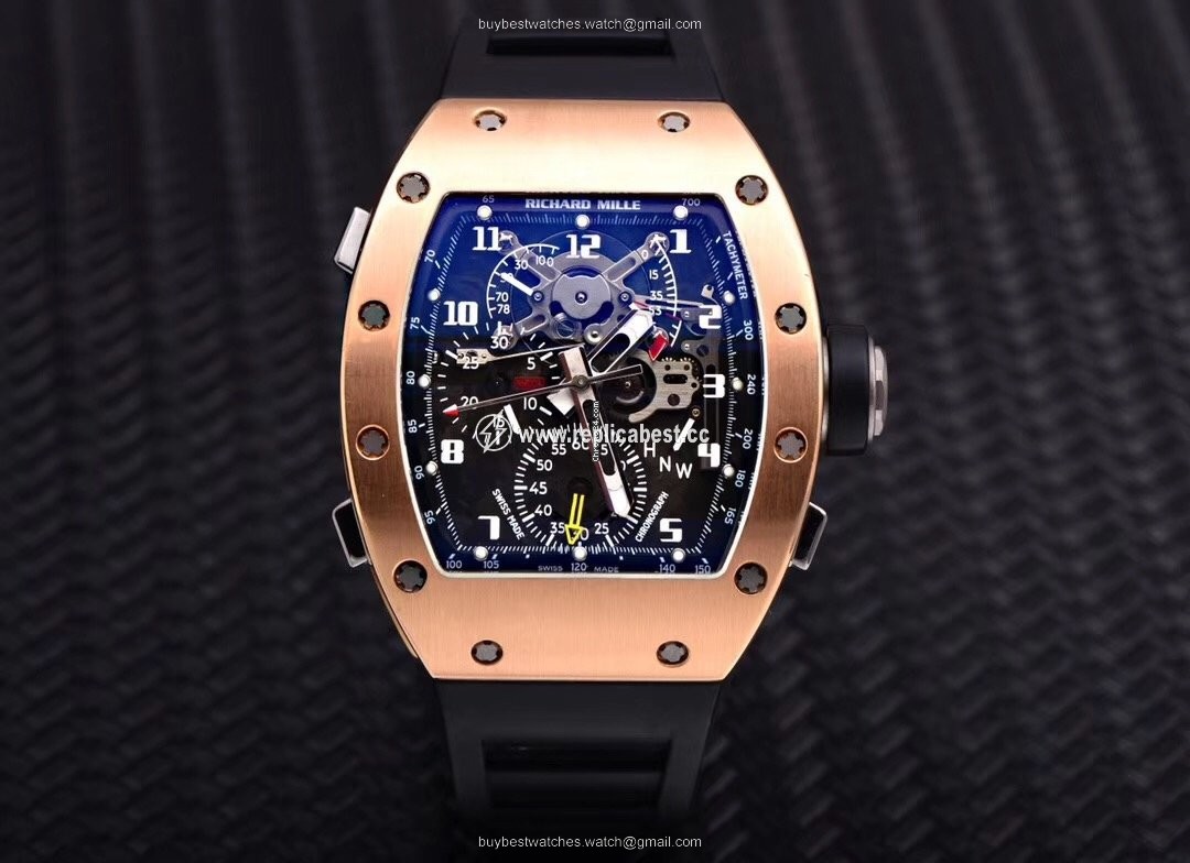 Richard Mille Mens watch Unisex Manual winding Rose gold Richard Mille RM004 AG PG 18K rose gold Full set