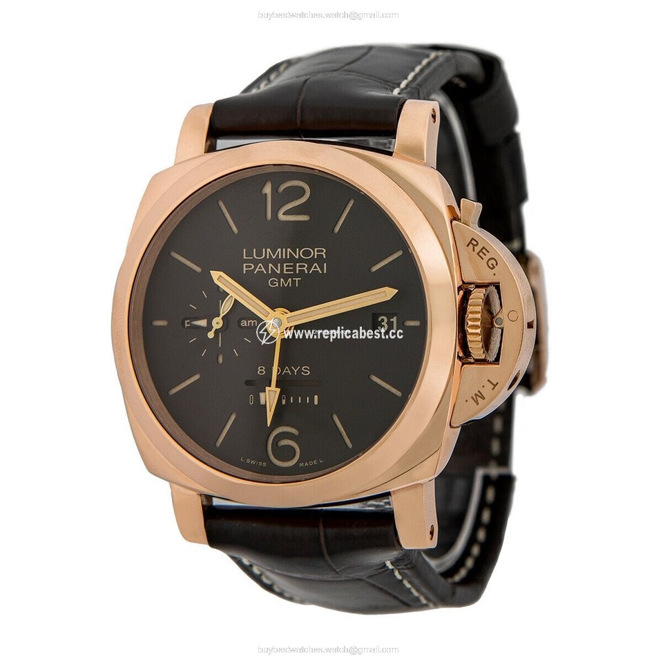 Panerai Luminor 1950 8 Days GMT Mens watch Unisex Manual winding Rose gold PAM 576