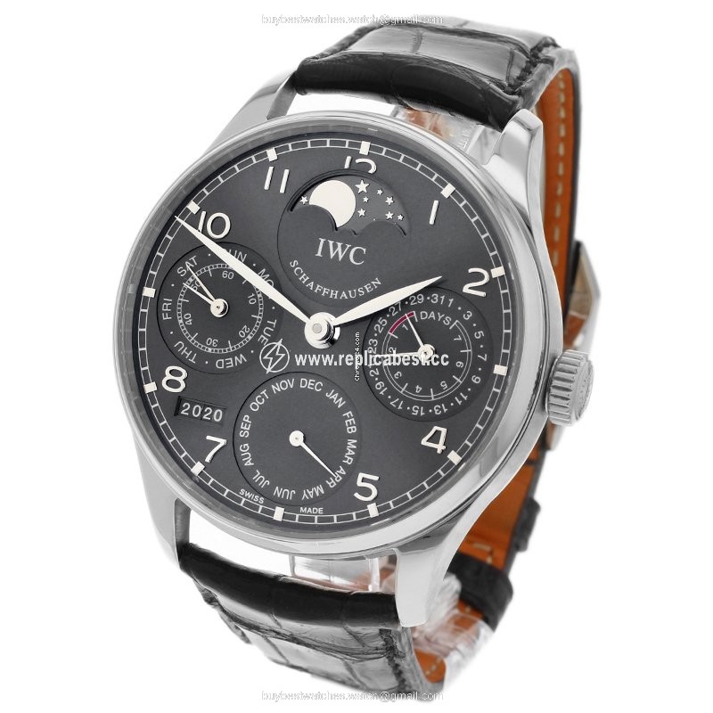 IWC Portuguese Perpetual Calendar Mens watch Unisex Automatic White gold IW502218