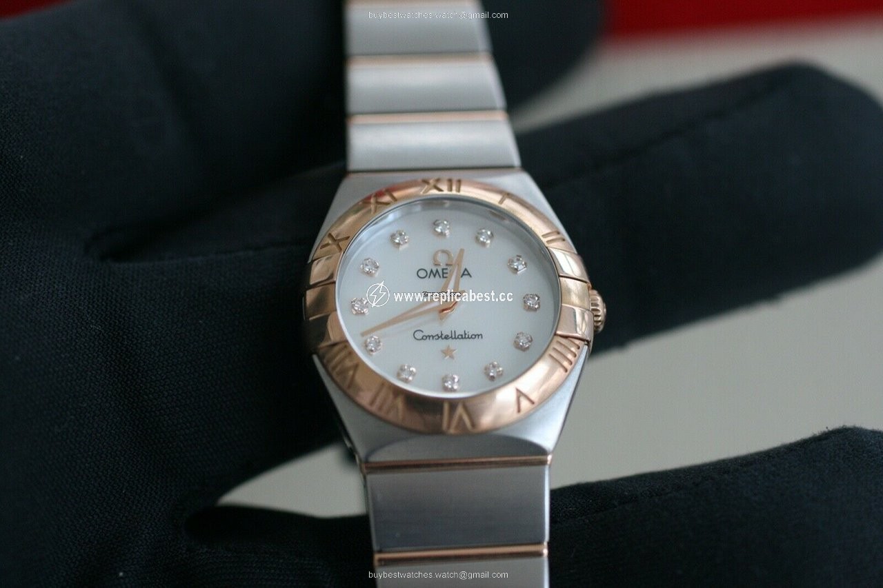 Omega Constellation Quartz Womens watch Quartz Gold Steel 123.20.24.60.55.001