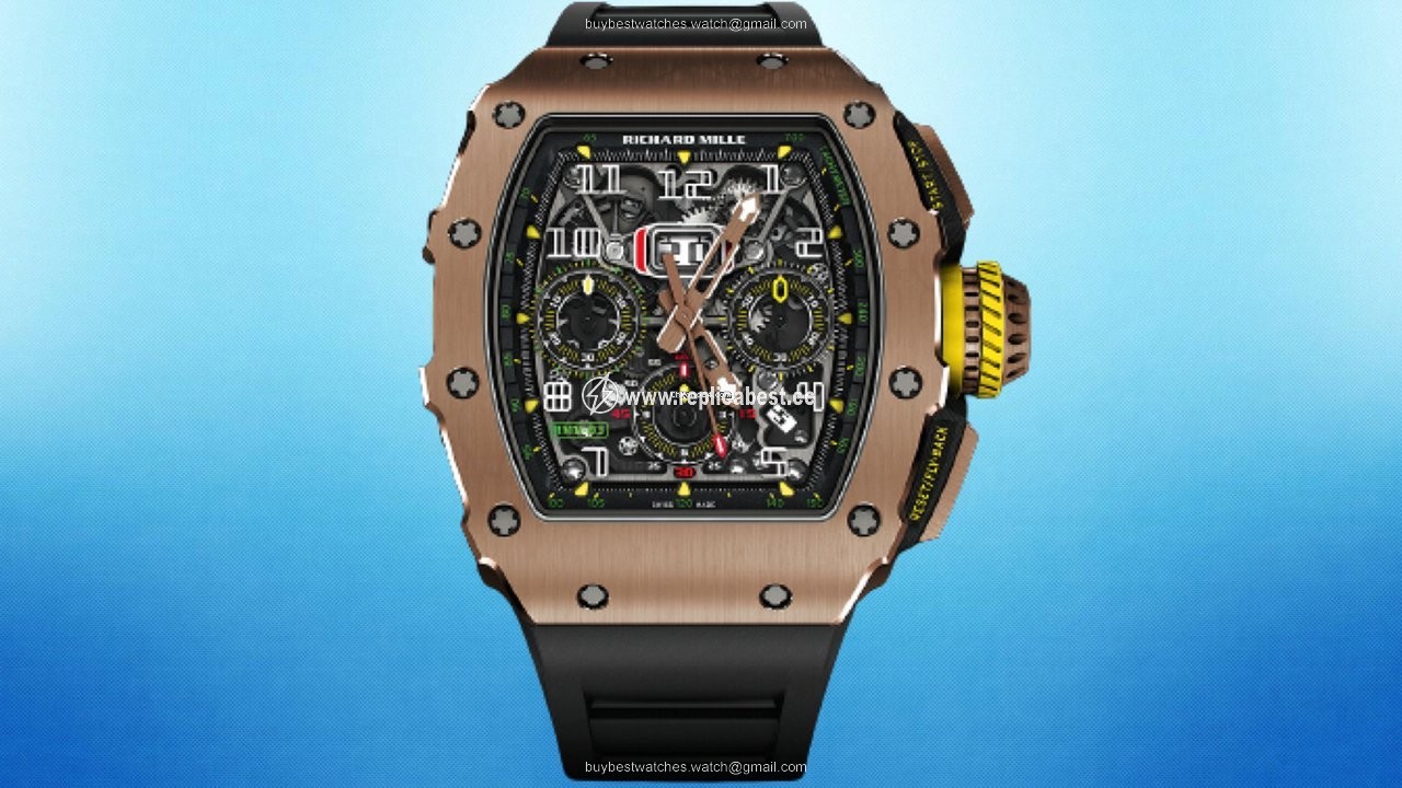 Richard Mille RM 011 Mens watch Unisex Automatic Rose gold Richard Mille RM 11-03 Full Rose