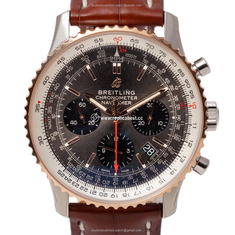 Breitling Navitimer 1 B01 Chronograph 43 Mens watch Unisex Automatic Gold Steel UB0121211F1P1