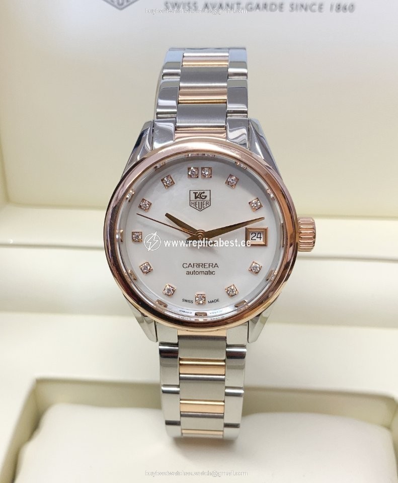 TAG Heuer Carrera Lady Womens watch Automatic Gold Steel WAR2452.BD0777