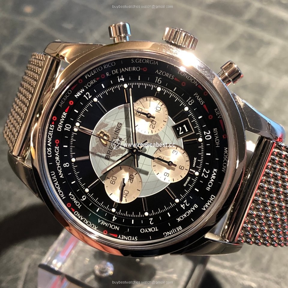 Breitling Transocean Chronograph Unitime Mens watch Unisex Automatic Steel AB 0510U4
