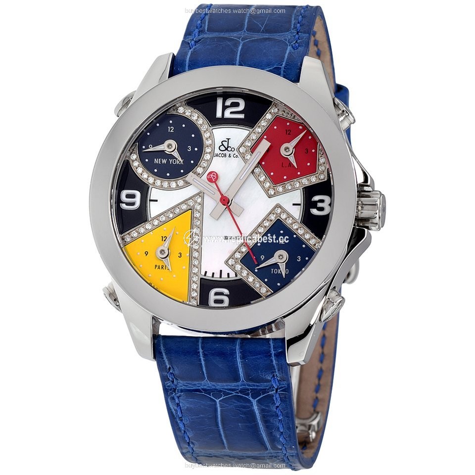 Jacob & Co. Five Time Zone Mens watch Unisex Quartz Steel jcm7da
