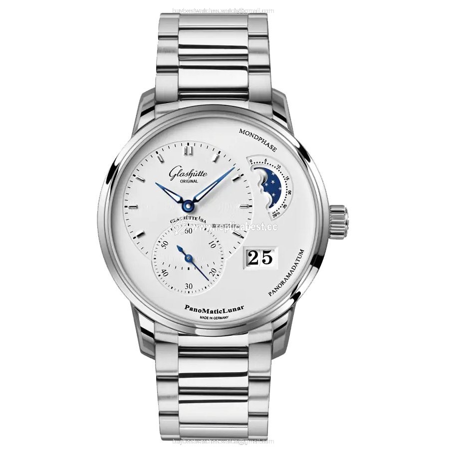 Glashutte Original PanoMaticLunar Mens watch Unisex Automatic Steel 1-90-02-42-32-71 or 90-02-42-32-71