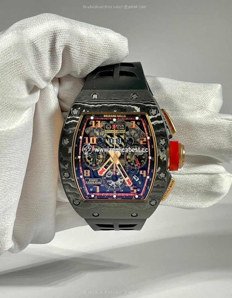 Richard Mille RM 011 Mens watch Unisex Automatic Rose gold RM11 F1 Lotus Romain Grosjean