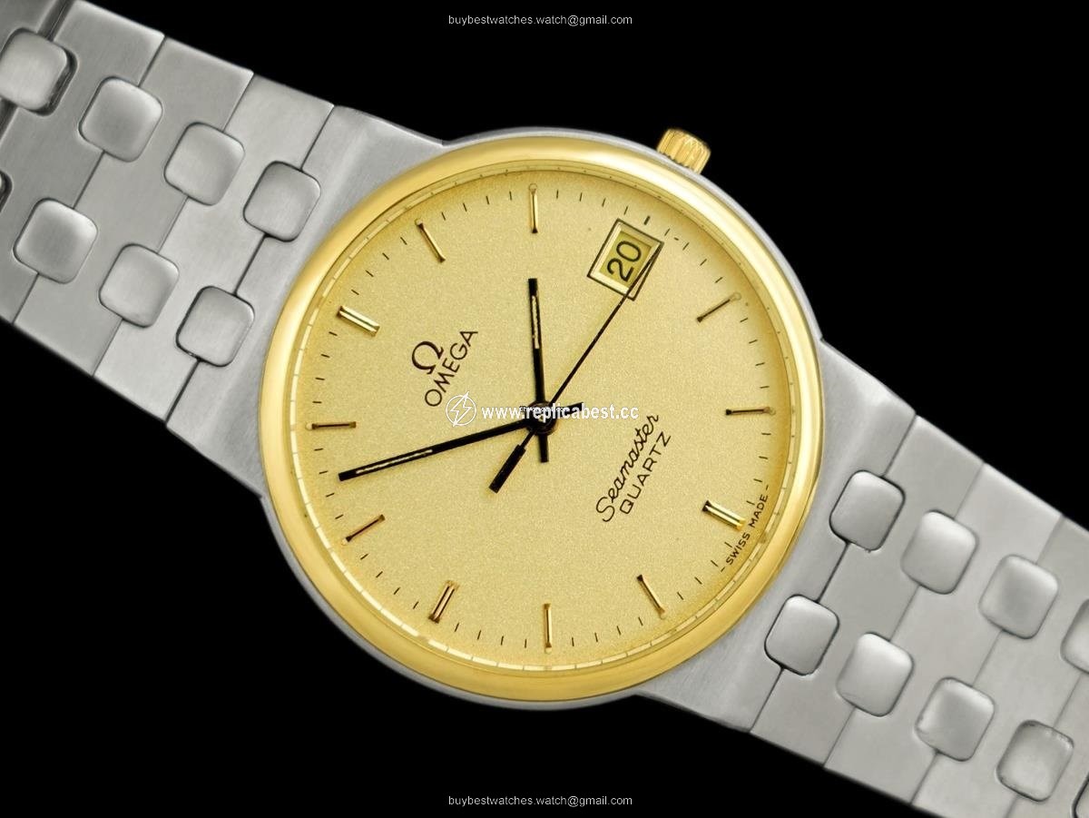 Omega Seamaster Mens watch Unisex Quartz Gold Steel 7595