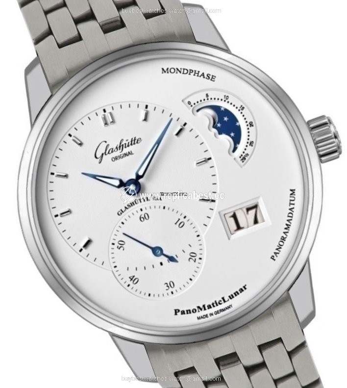 Glashutte Original PanoMaticLunar Mens watch Unisex Automatic Steel 90-02-02-02-04