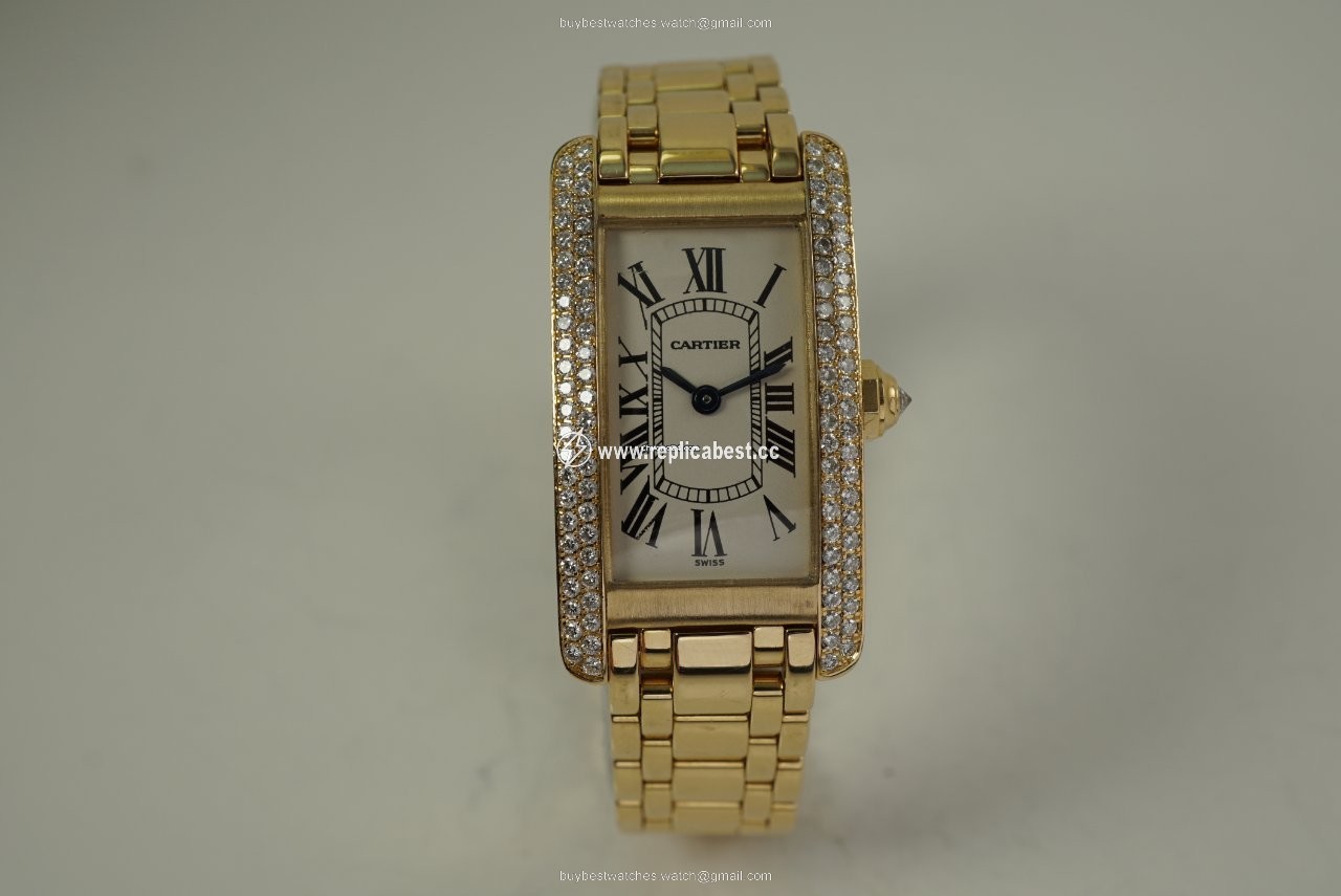 Cartier Tank Americaine Womens watch Quartz Yellow gold 1710