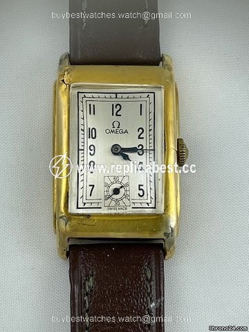Omega Mens watch Unisex Manual winding Yellow gold Tank Rectangular 88139