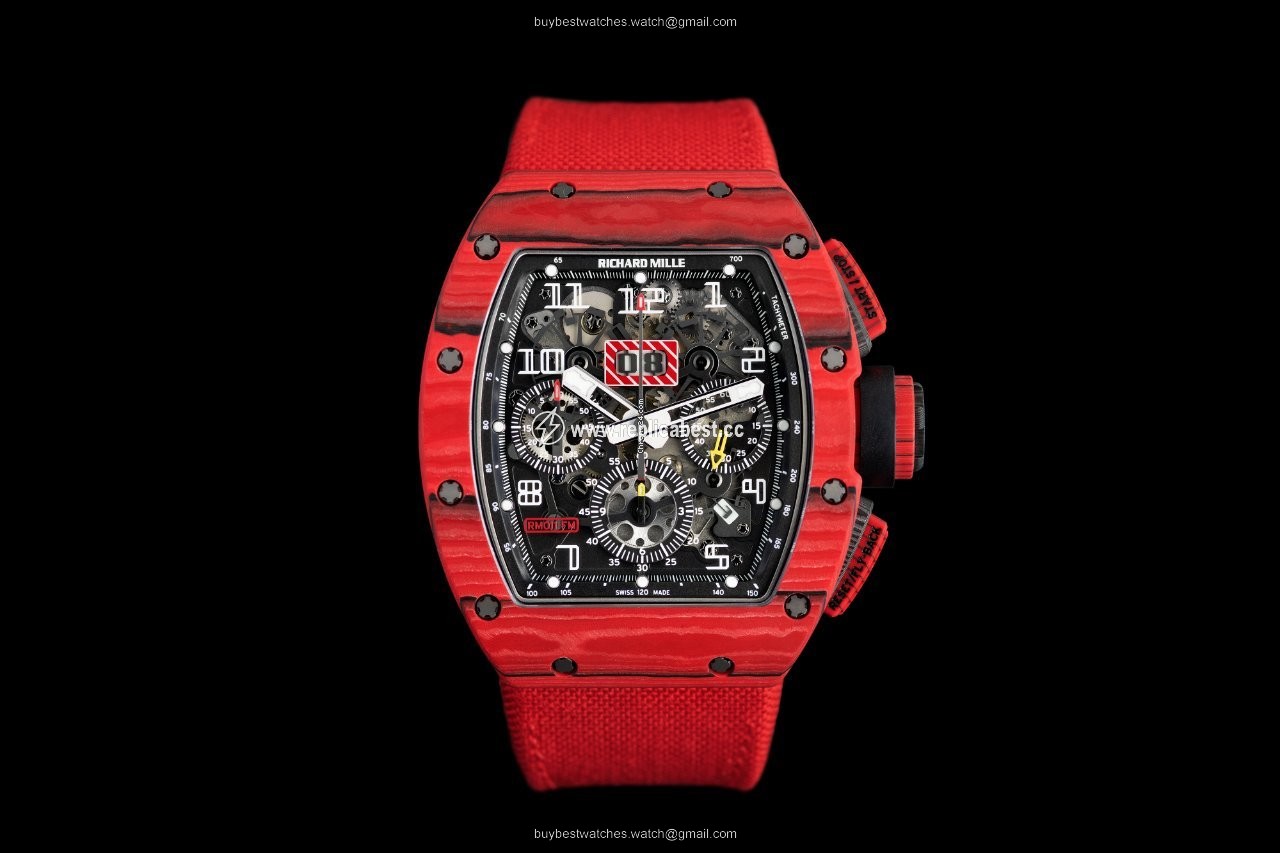 Richard Mille RM 011 Mens watch Unisex Automatic Carbon RM 011 Red TPT